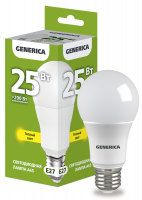 Лампа светодиодная A65 груша 25Вт 230В 3000К E27 GENERICA