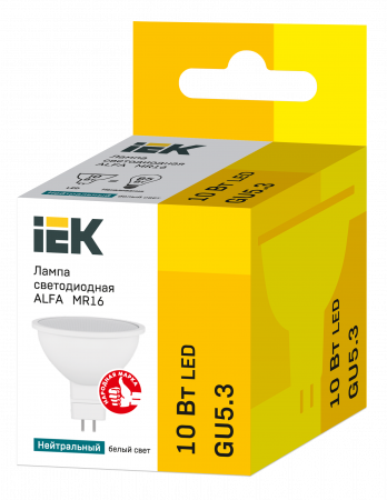Лампа светодиодная ALFA MR16 софит 10Вт 230В 4000К GU5,3 IEK – №2