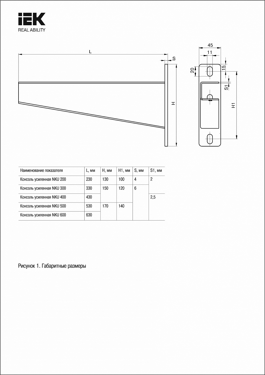 Консоль усиленная NKU400 HDZ IEK